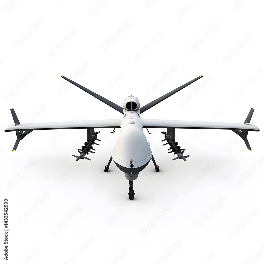 Military Drone Front View.