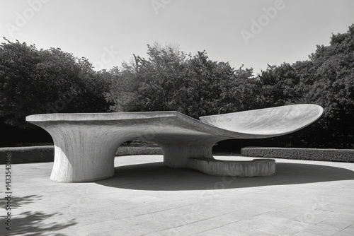 Wallpaper Mural Abstract concrete shelter structure amidst landscaped parkland. Torontodigital.ca