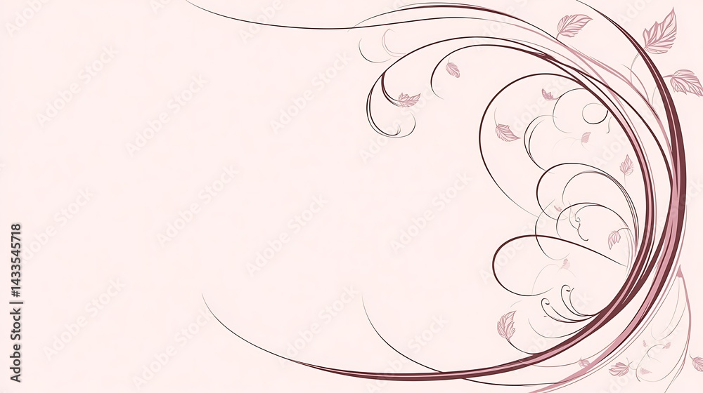 custom made wallpaper toronto digitalFloral swirl design with pink background.
