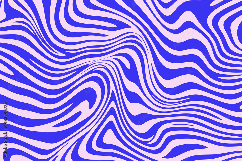 Blue Wavy Lines Abstract Background in Trendy Retro Psychedelic Style. Twisted, Swirled, and Distorted Vector Texture Blue Wavy Lines Abstract Background in Trendy Retro Psychedelic Style. Twisted, Swirled, and Distorted Vector Texture