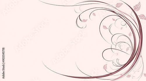 Wallpaper Mural Floral swirl design with pink background. Torontodigital.ca