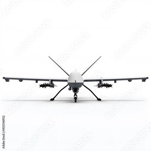 Obraz na płótnie Armed Drone with White Background. (8) w salonie