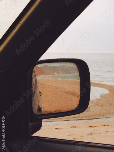seaside view from the window of a car