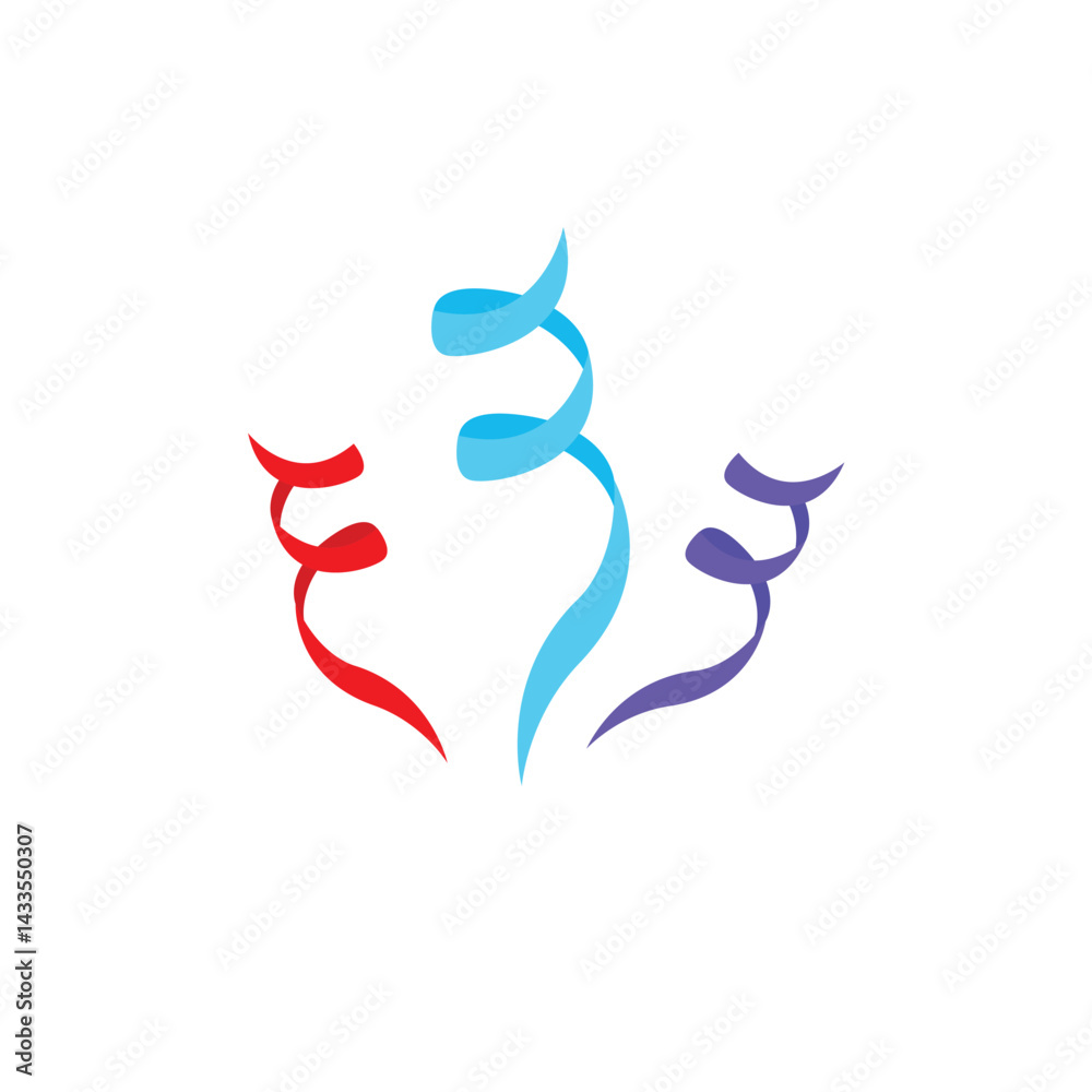 Obraz premium Party popper confetti joy festive birthday celebration emoji vector symbol sign icon illusration