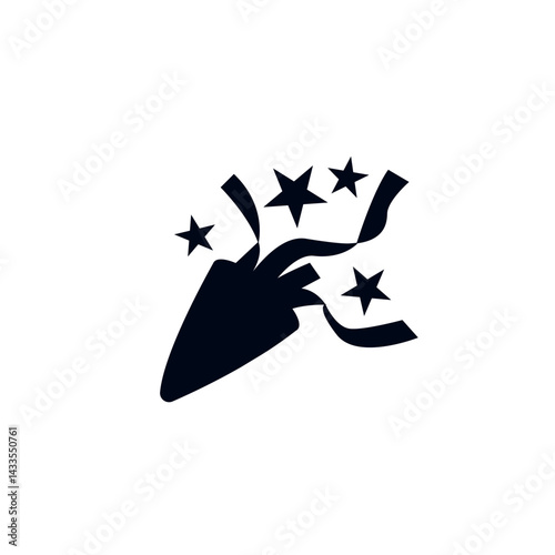 Party popper confetti joy festive birthday celebration emoji vector symbol sign icon illusration