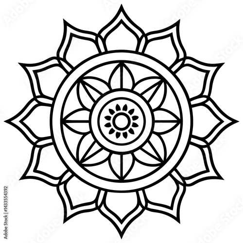 Simple spiritual mandala design, Tibetan style