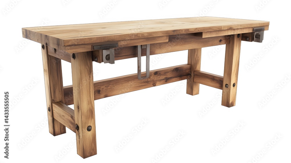 Wooden Workbench with Rustic Design. Wooden Workbench with Rustic Design.