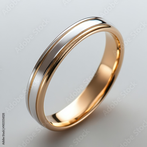 Wedding ring isolated on gray background.