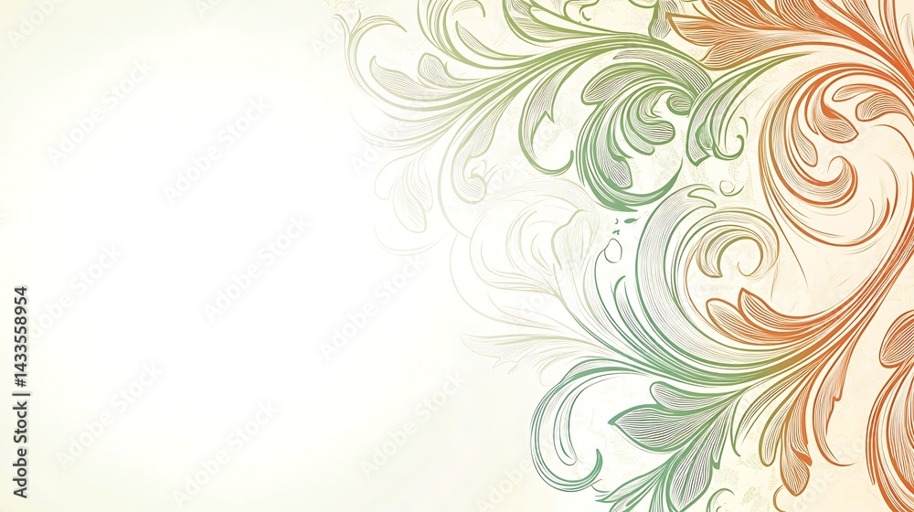Floral swirls with pastel design, and background. Floral swirls with pastel design, and background.