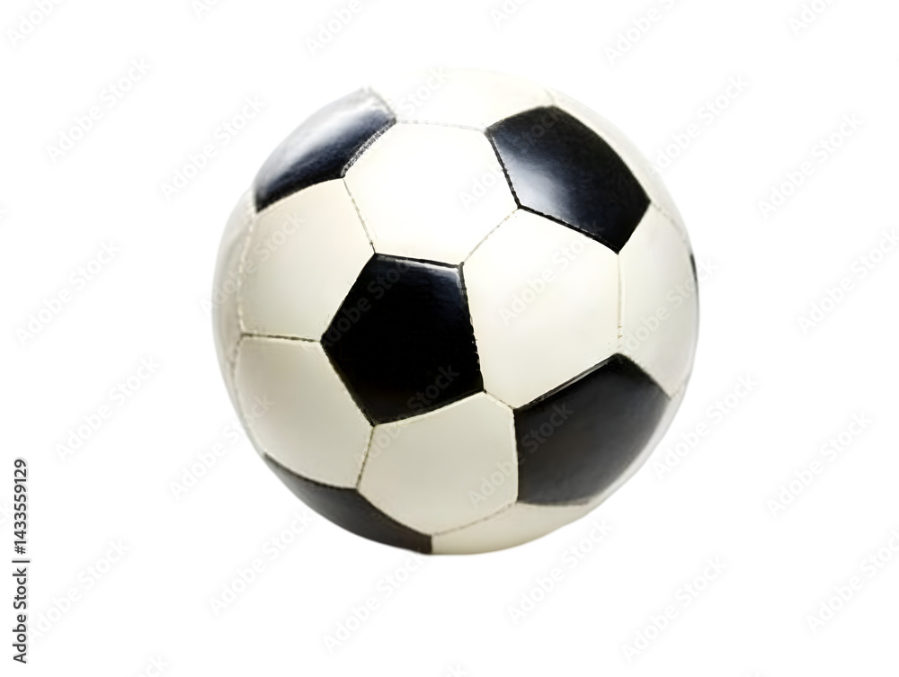 Isolated Photo of Classic Soccer Ball with Black and White Geometric Design Isolated Photo of Classic Soccer Ball with Black and White Geometric Design