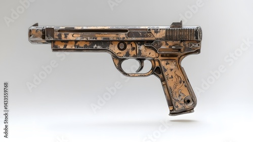 Obraz na płótnie Worn Pistol with Studio Shot. w salonie