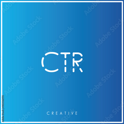 CTR Creative Minimal monogram and logo. Elegant leaves. Modern design. Premium Vector latter logo design. Creative Logo. Vector Illustration logo. letters Logo. Brand Identity Logo. Company Logo.