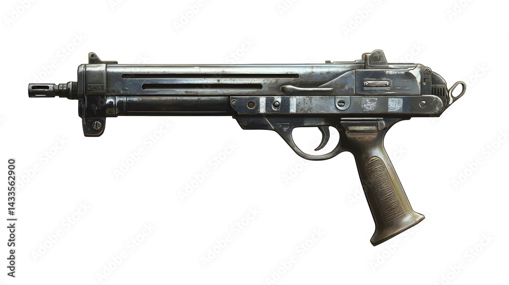 Weathered SciFi Pistol Render.