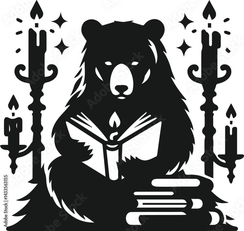 Black bear vector silhouette