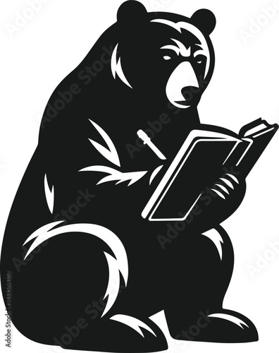 Black bear vector silhouette