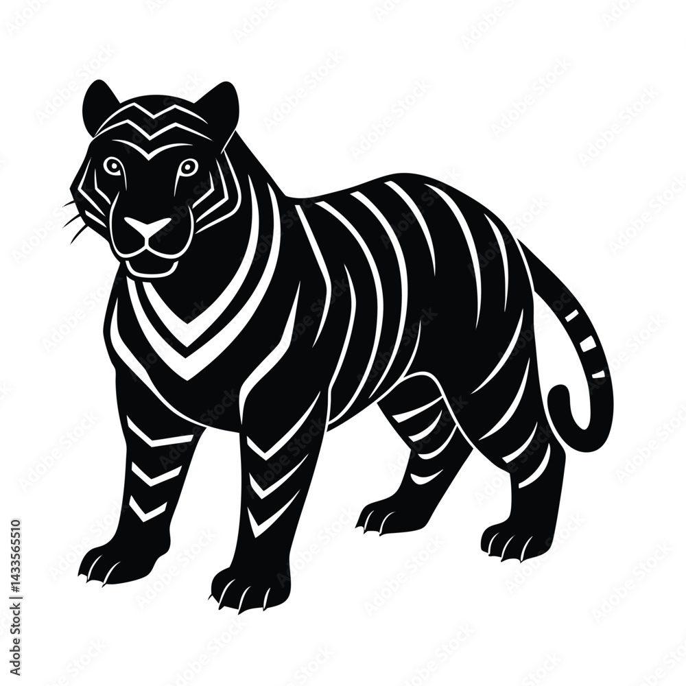 Obraz premium cyberpunk tiger with glowing stripes