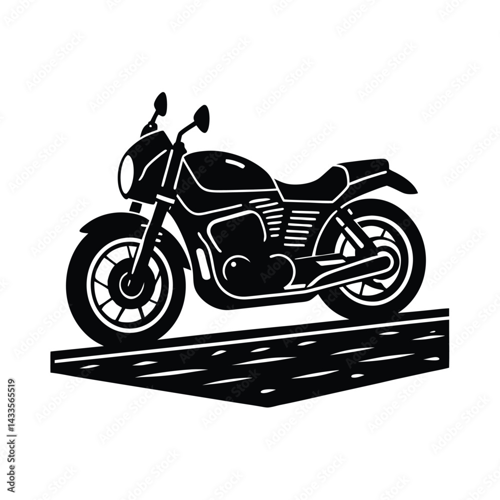 Obraz premium cyberpunk motorbike parked on wet pavement