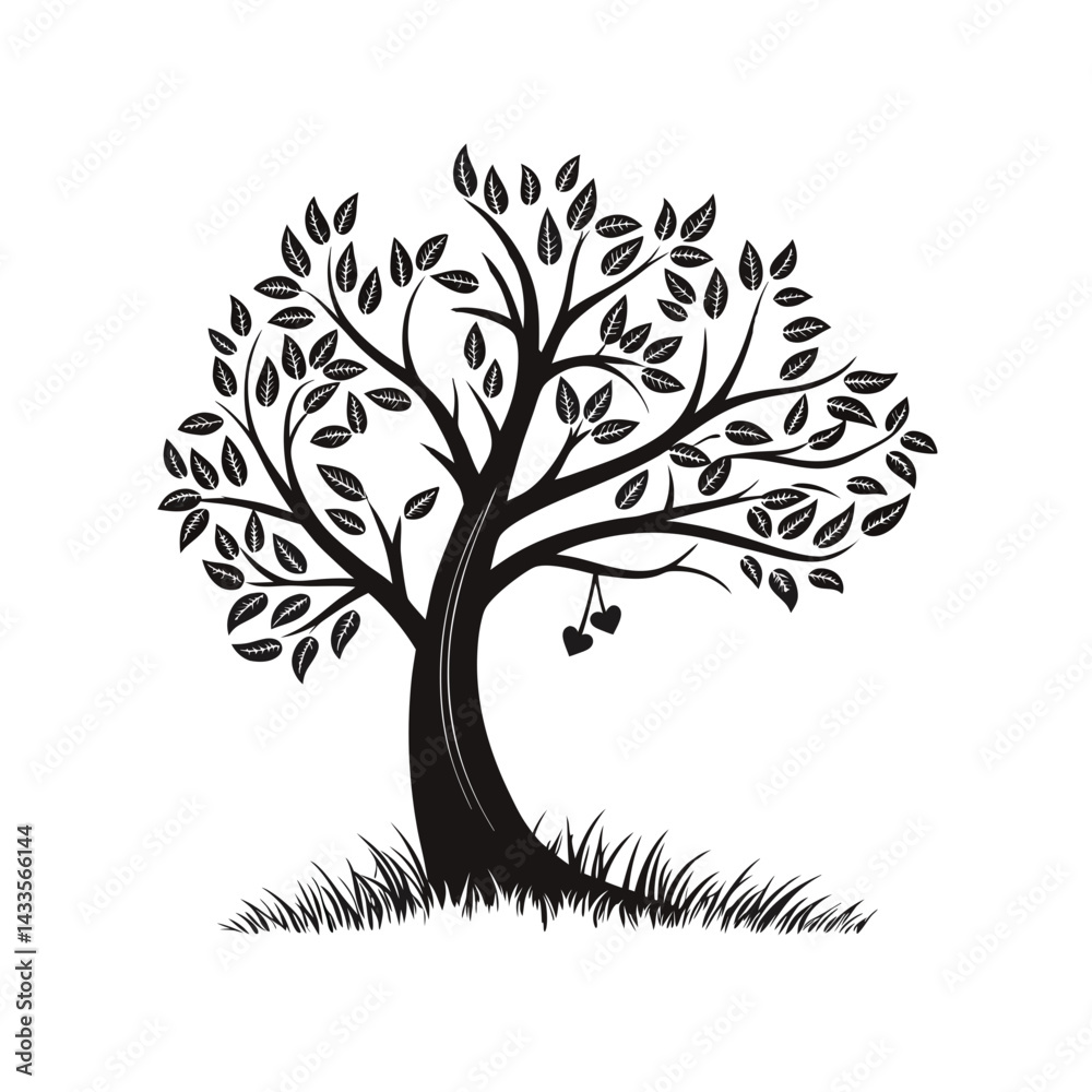 Obraz premium Clock Canopy Tree Icon Design