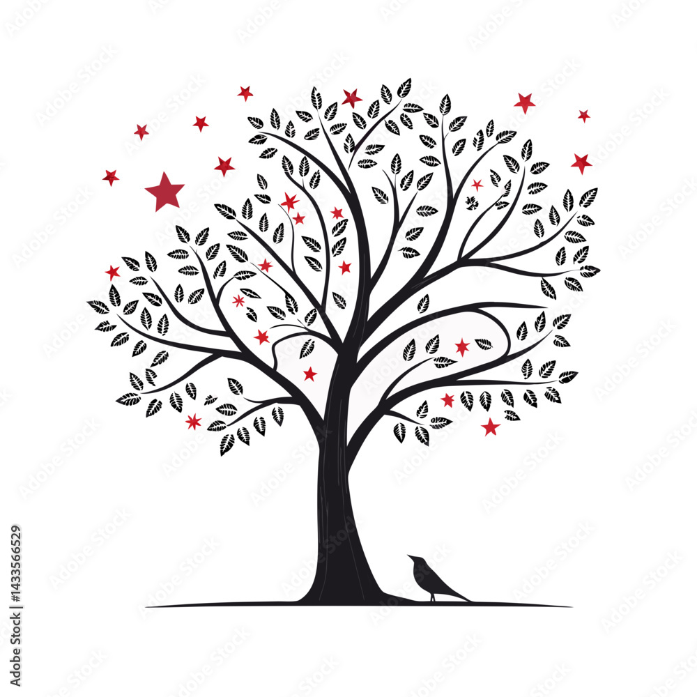 Fototapeta premium Star Branch Tree Symbolizing Growth