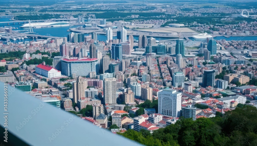 Obraz premium Cityscape from above, urban sprawl