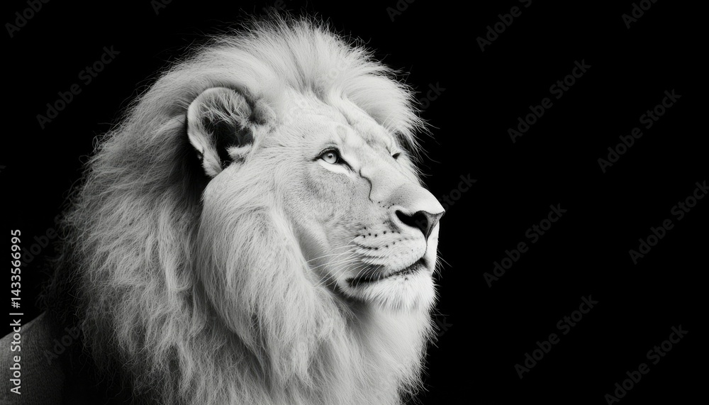 Fototapeta premium Majestic White Lion Profile