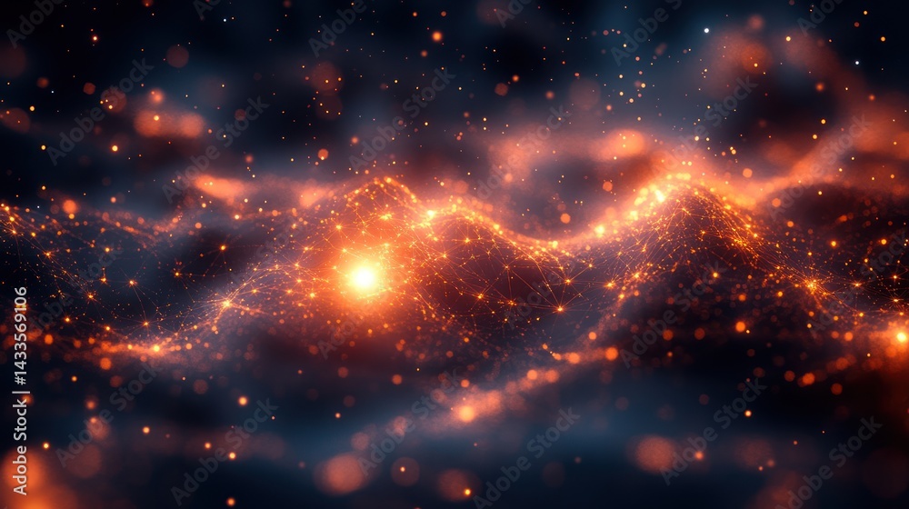 Abstract fiery wave particles background. Abstract fiery wave particles background.