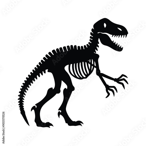 Fototapeta Naklejka Na Ścianę i Meble -  t rex dinosaur vector. dinosaurs skeleton silhouette.  