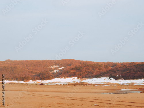 seaside and forest in winter