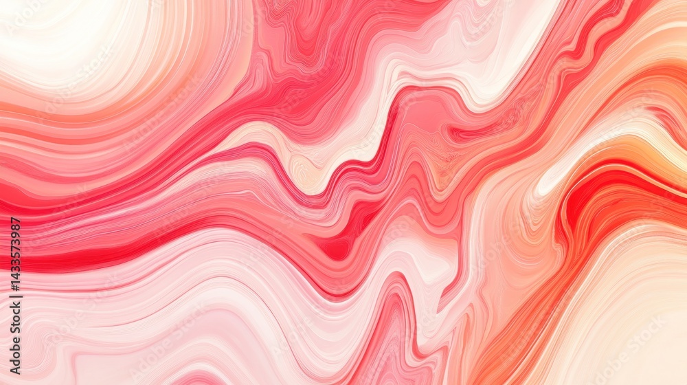 Obraz premium Abstract fluid art, showcasing a dynamic interplay of rosy hues.