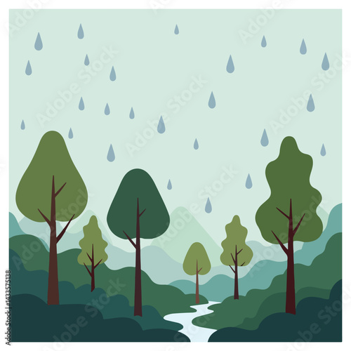 World Rainforest Day Vector Art – Nature Conservation, Rainforest Animals, Bold Eco-friendly Designs for Environmental Awareness and Sustainable Living