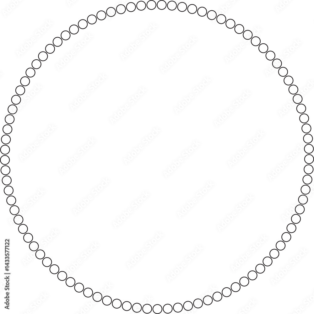 Dotted line circular round frame, symbol, icon