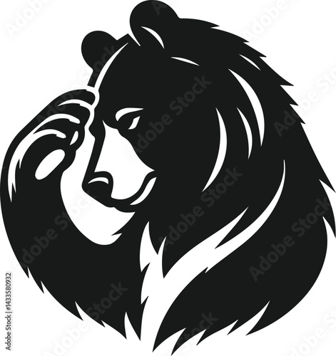 Black bear vector silhouette