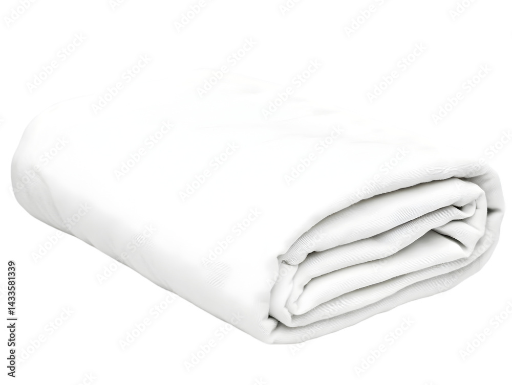 Realistic Folded White Blanket Isolated On Transparent Background