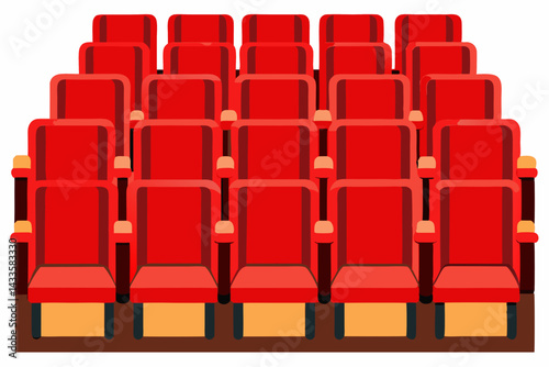 Red Cinema Theater Seats Illustration