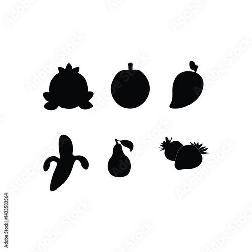 Fruit set silhouette 