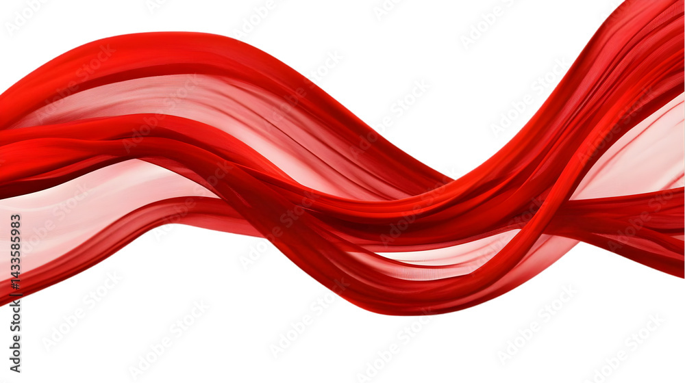 Red Abstract Wave With Transparent Background A Creative Illustration