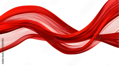 Obraz na płótnie Red Abstract Wave With Transparent Background A Creative Illustration w salonie