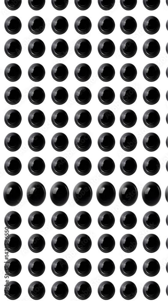 Seamless Abstract Dark Pattern Background with Glossy Black Spheres