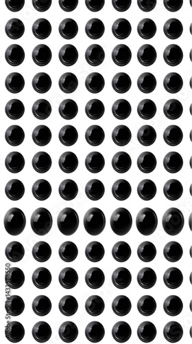 Obraz na płótnie Seamless Abstract Dark Pattern Background with Glossy Black Spheres w salonie