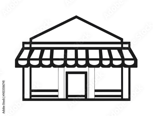 Obraz na płótnie Shop Illustration In Line Art Style Isolated On Transparent Background w salonie