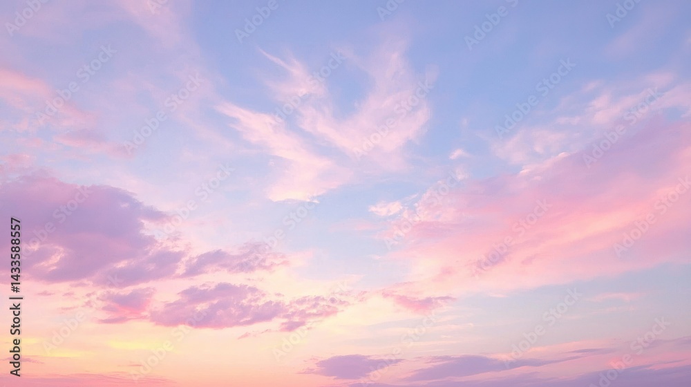 A soft cotton candy sunset with delicate cloud formations. A soft cotton candy sunset with delicate cloud formations.