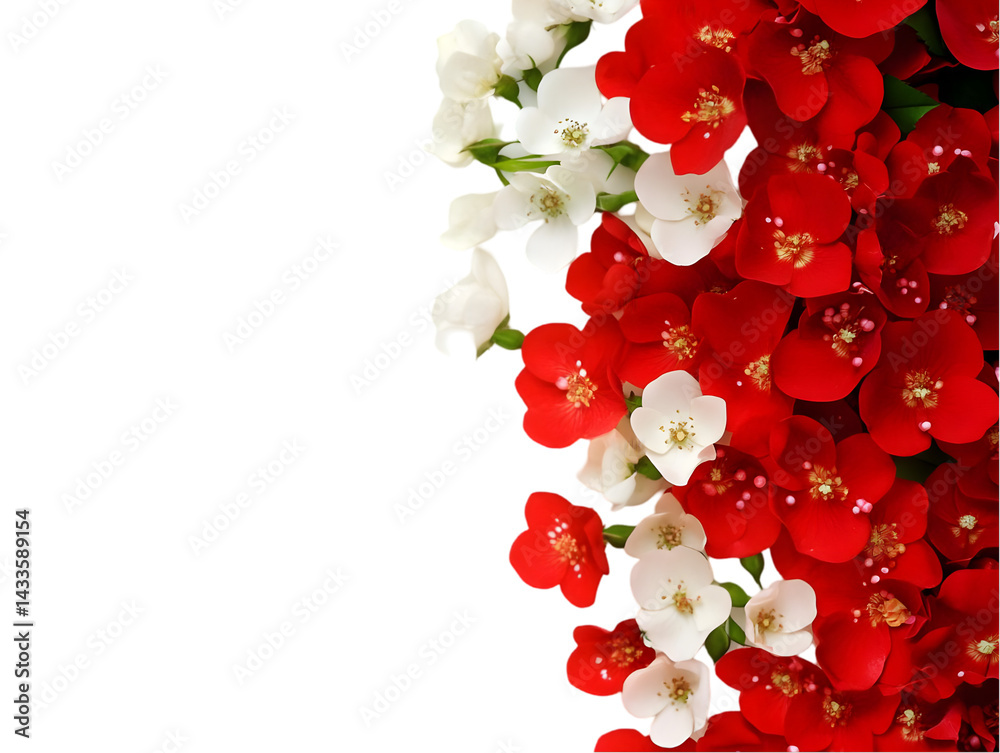 Vibrant Red And White Floral Arrangement On Black Isolated Background Photo