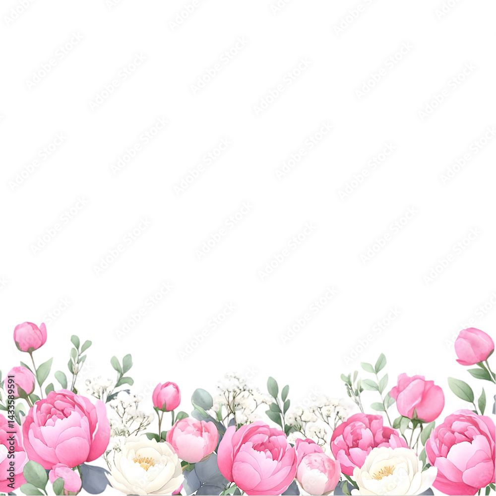 Watercolor Floral Arrangement Illustration On A Transparent Background