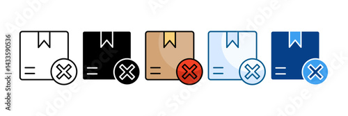 Out Of Stock Icon Set Multiple Style Collection