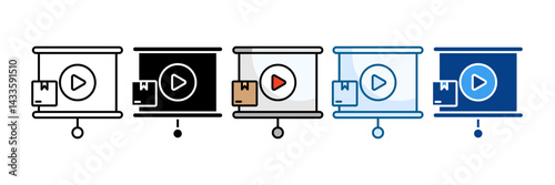 Product Video Icon Set Multiple Style Collection