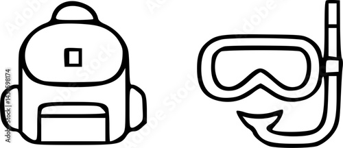 Backpack and Snorkel Gear Icon Perfect for Travel Diving and Adventure Graphics