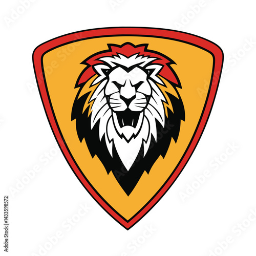 Bold powerful lion emblem design vector art