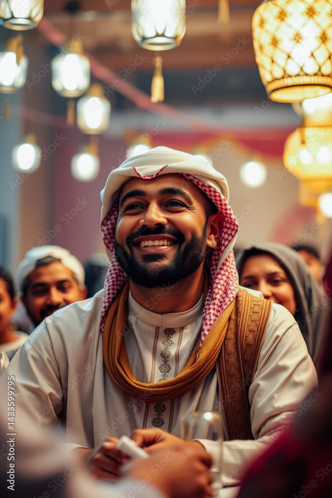 Smiling Middle Eastern Man in Traditional Attire