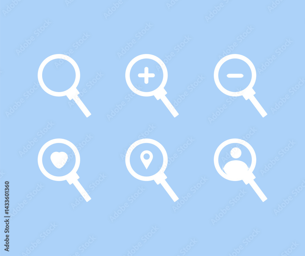 simple magnifying glass icon design collection simple magnifying glass icon design collection