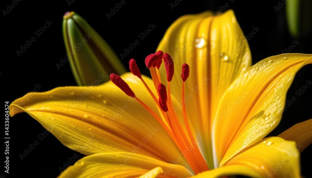 Fototapeta premium Close-up of a vibrant yellow lily (3)